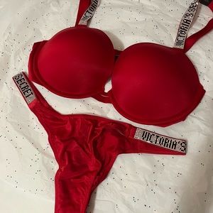 Victoria’s Secret Shine Strap push up bra & panty set